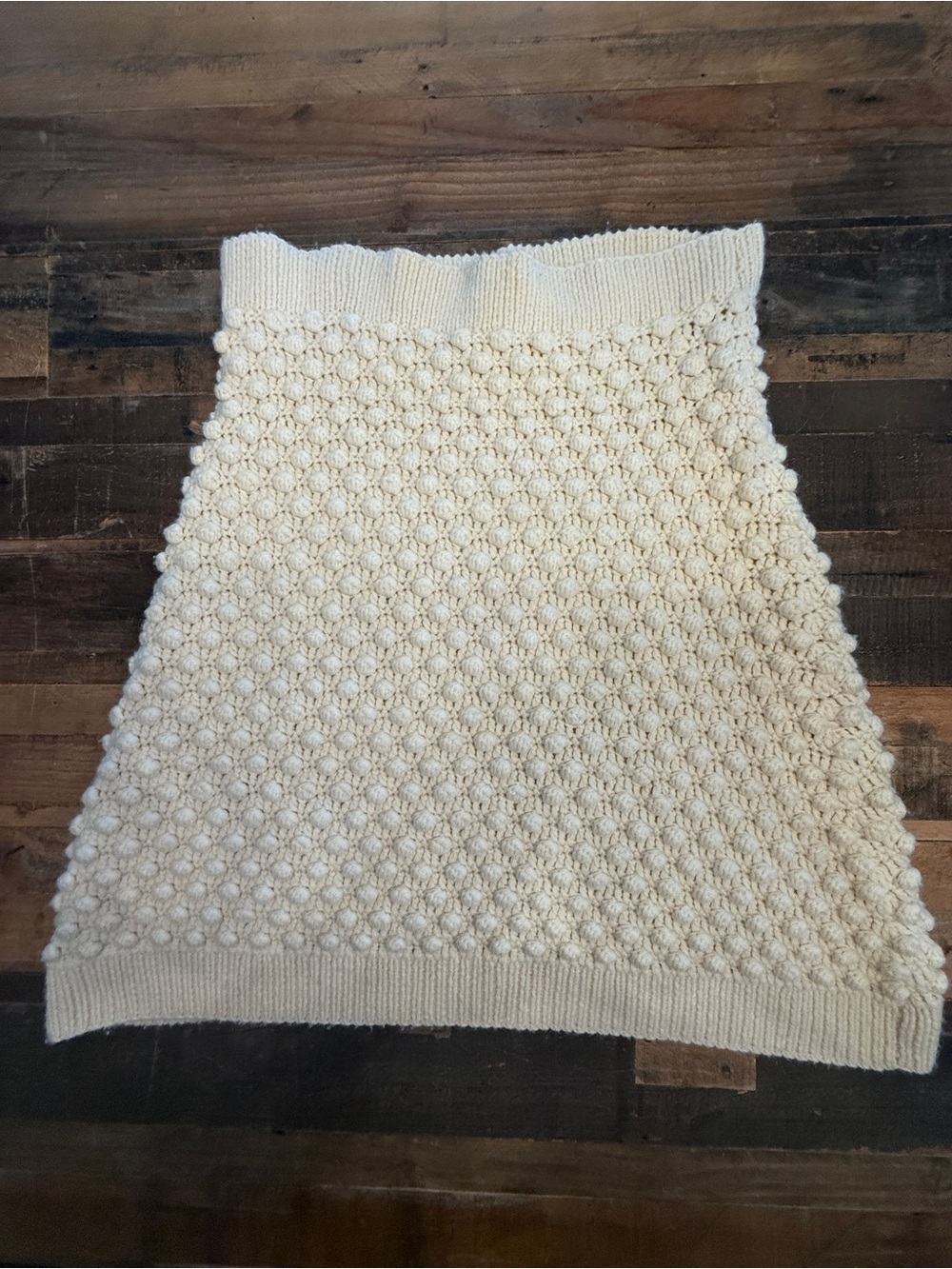 Wool/Cashmere Blend Cream Textured Cape